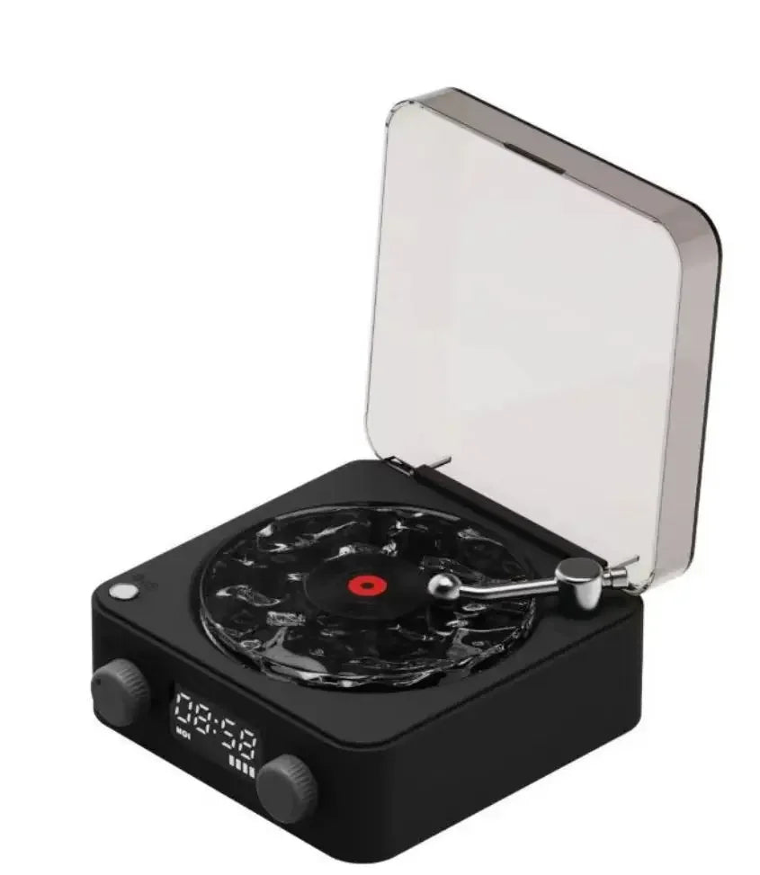 Waves Retro Bluetooth Vinyl Player & Sleep Aid Speaker with RGB Lights - Perfect for Relaxation and Nostalgia