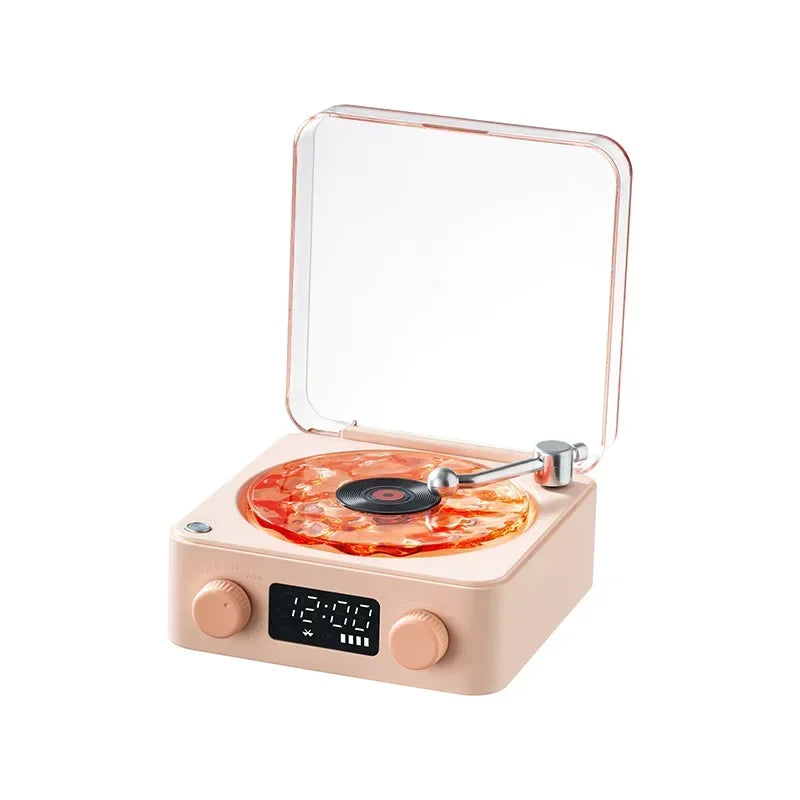 Waves Retro Bluetooth Vinyl Player & Sleep Aid Speaker with RGB Lights - Perfect for Relaxation and Nostalgia
