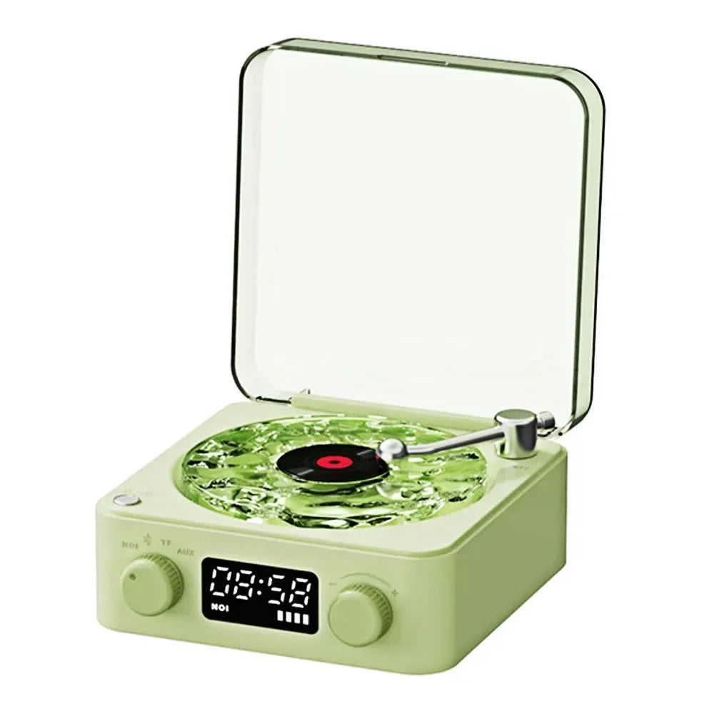Waves Retro Bluetooth Vinyl Player & Sleep Aid Speaker with RGB Lights - Perfect for Relaxation and Nostalgia