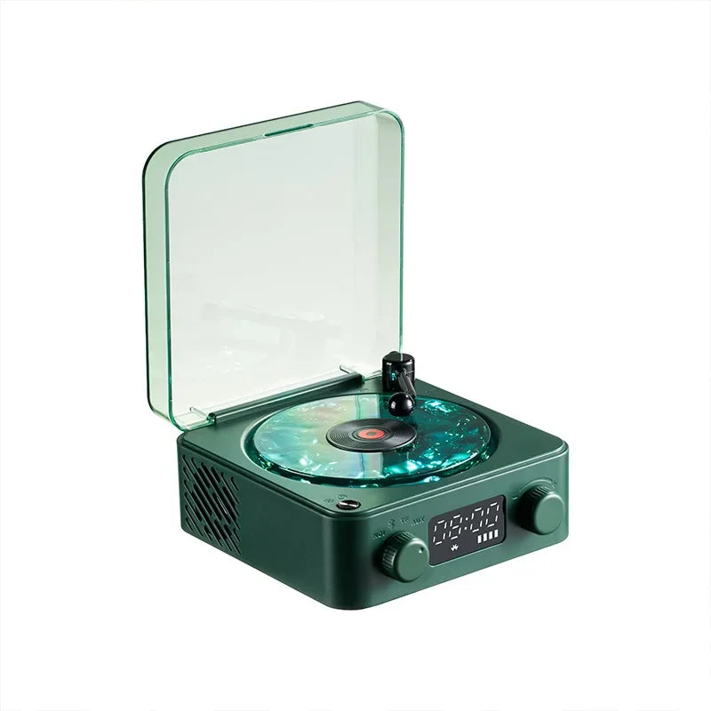 Waves Retro Bluetooth Vinyl Player & Sleep Aid Speaker with RGB Lights - Perfect for Relaxation and Nostalgia