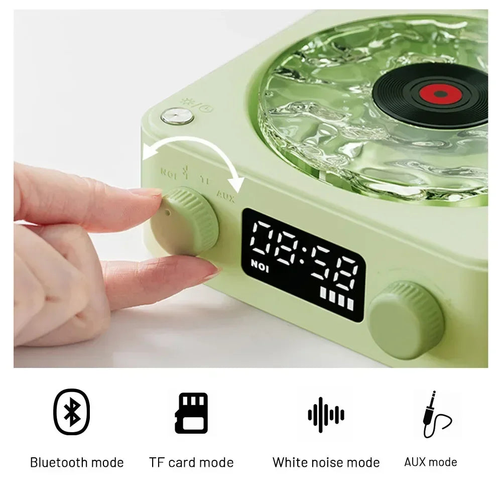Waves Retro Bluetooth Vinyl Player & Sleep Aid Speaker with RGB Lights - Perfect for Relaxation and Nostalgia