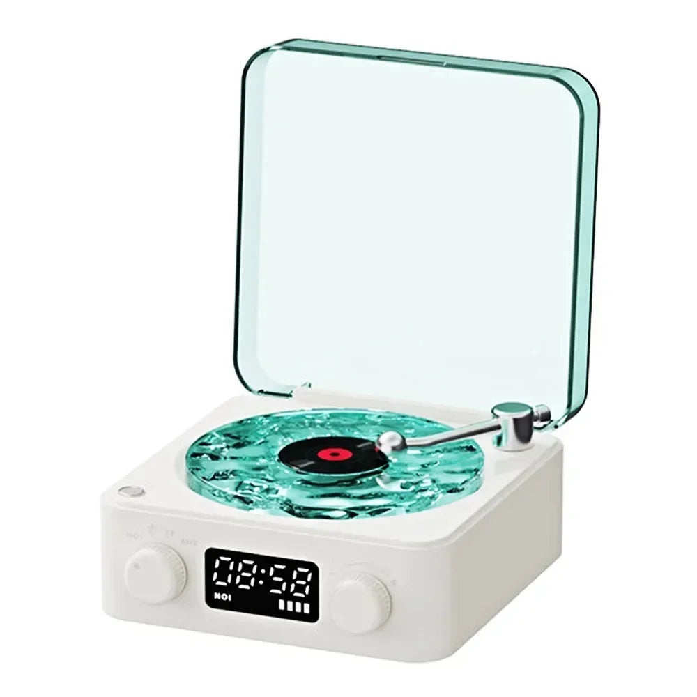 Waves Retro Bluetooth Vinyl Player & Sleep Aid Speaker with RGB Lights - Perfect for Relaxation and Nostalgia